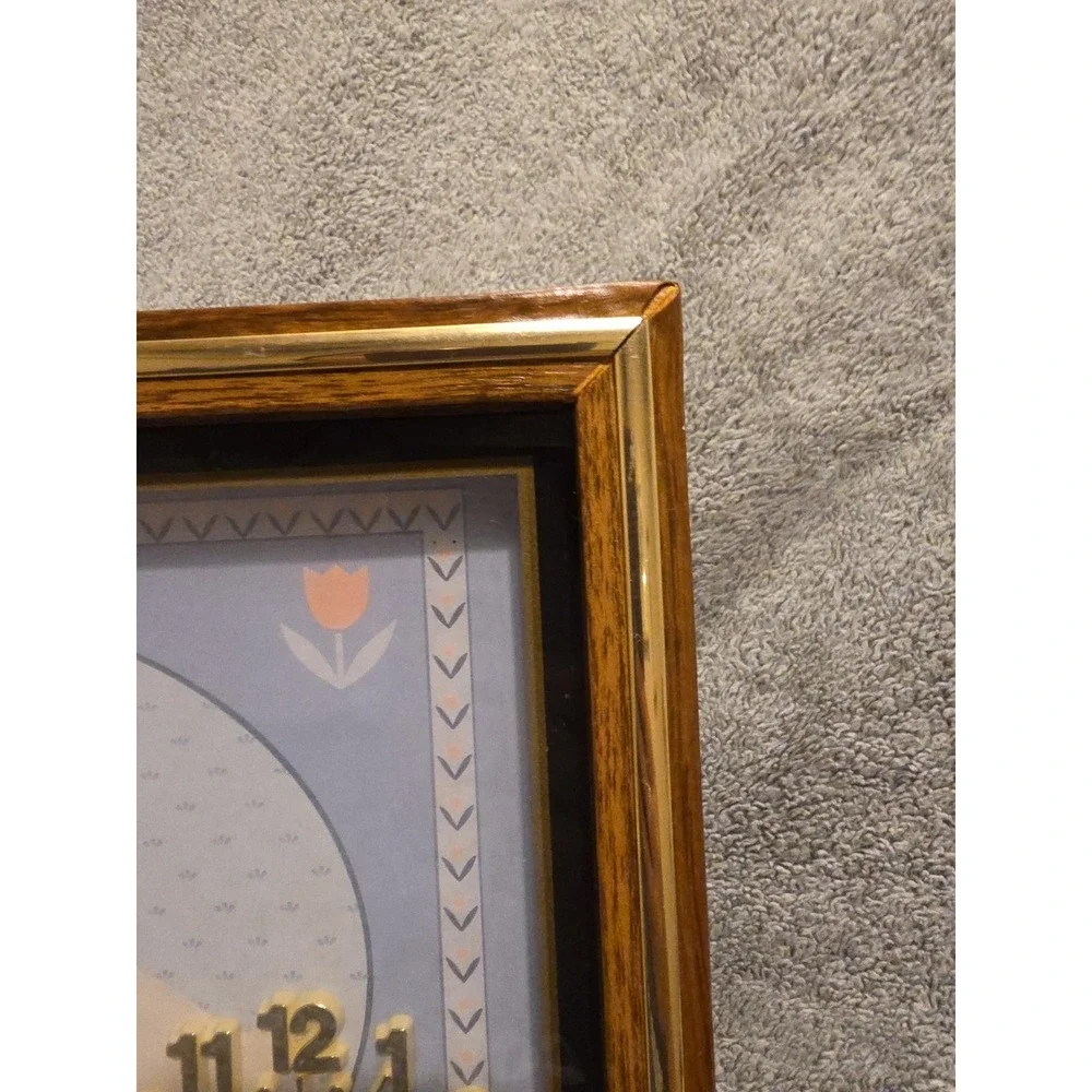 Dynasty Quartz Clock Wood Frame Country Blue Geese Vintage Wall‎ Clock Cottage